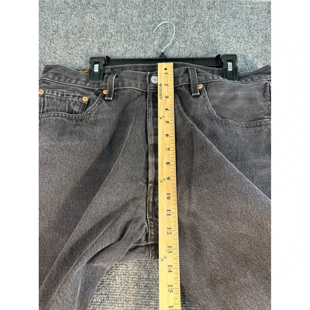 Levis 501 Original Fit Jeans Mens 38x32 Faded Black Straight Leg Button Fly
